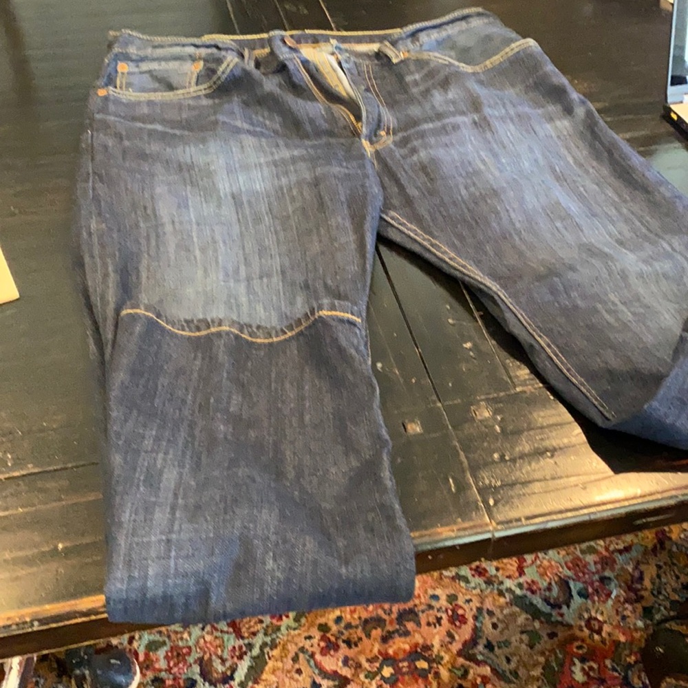 Levi 505 36 men dark wash jeans inseam 28